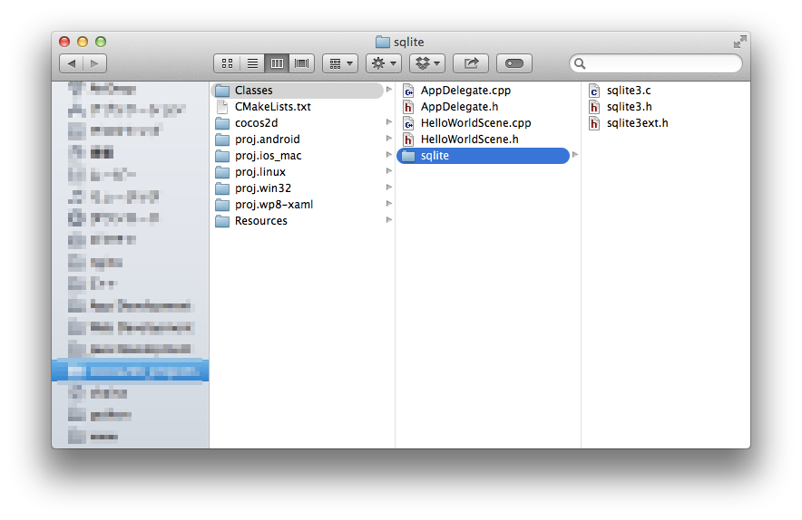 sqlite3 folder