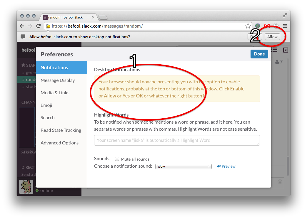 enable notification