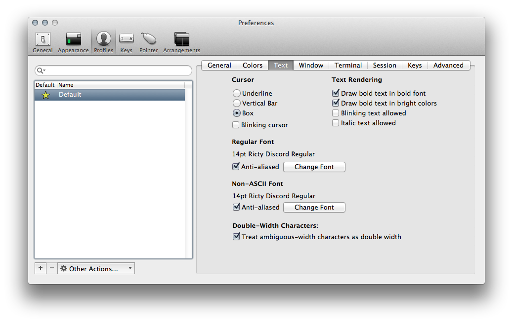 iTerm 2の設定